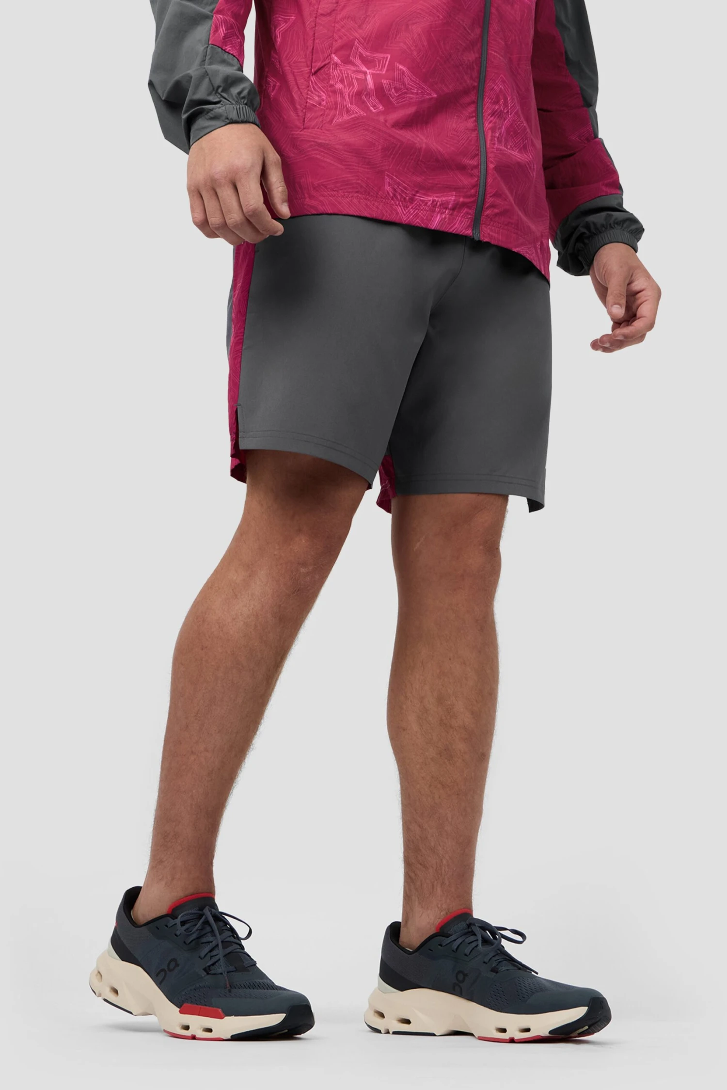 Geo M Print Short - Slate Grey/Cherry 4 Geo M Print Short - Slate Grey/Cherry - Image 2