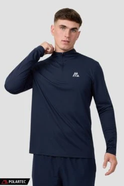 Peak Gridded Polartec® 1/4 Zip - Midnight Blue