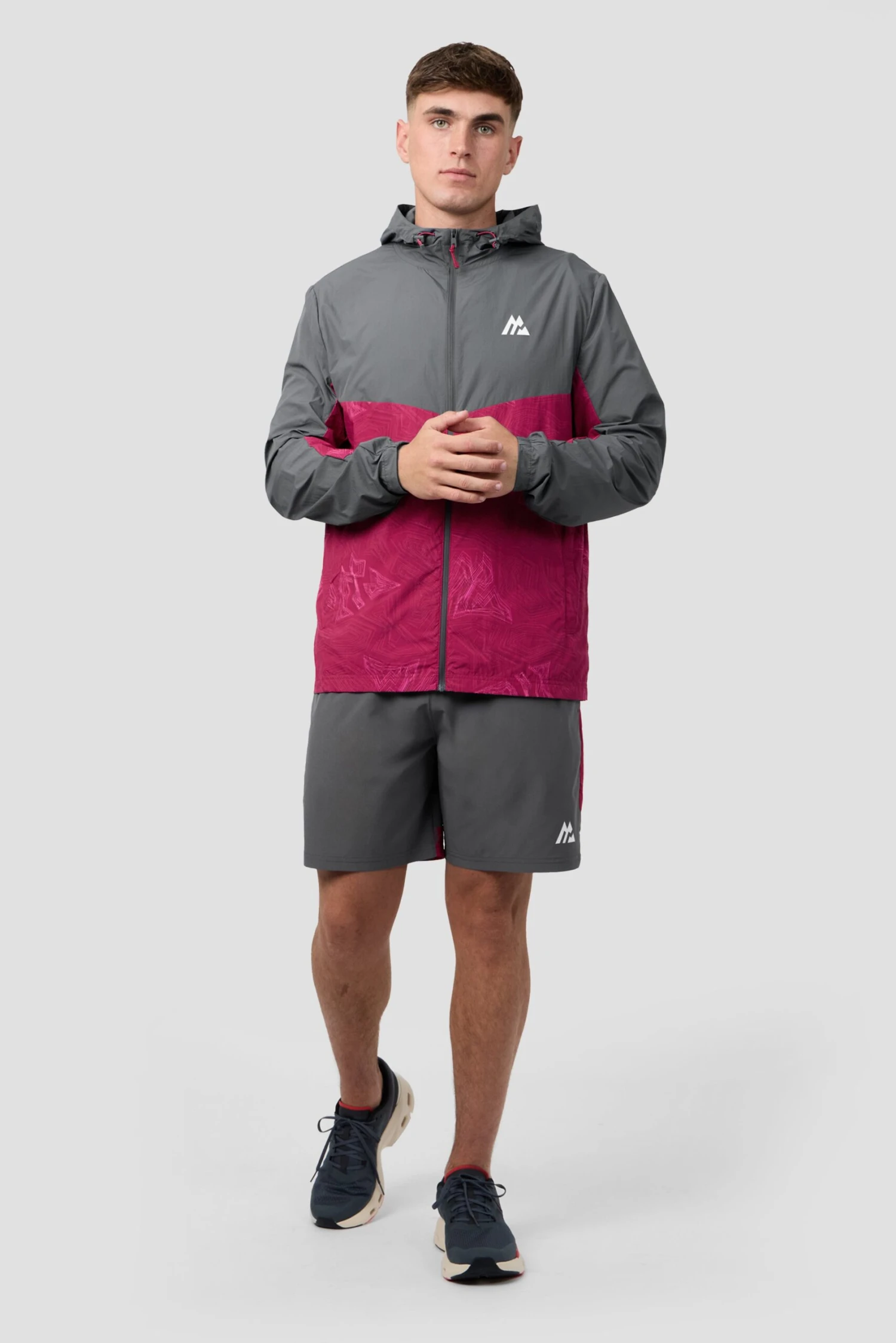 Geo M Print Short - Slate Grey/Cherry 5 Geo M Print Short - Slate Grey/Cherry - Image 3