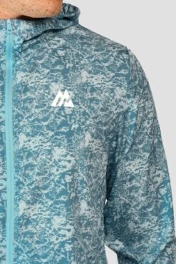 Alto Printed Jacket - Moonstone/Steel Blue -Sport Wear Daily Store ALTO PRINTED JACKET MOONSTONE STEEL BLUE logo detail