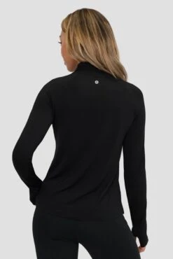 Breathe 1/4 Zip - Black -Sport Wear Daily Store BREATHE 1 4 ZIP BLACK close back