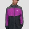 Breeze 2.0 Windbreaker - Cement Grey/Electric Purple/Asphalt -Sport Wear Daily Store BREEZE 2.0 WINDBREAKER CASTLEROCK PURPLE CACTUS FLOWER ASPHALT Close Front