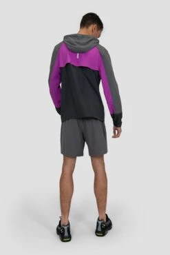 Breeze 2.0 Windbreaker - Cement Grey/Electric Purple/Asphalt -Sport Wear Daily Store BREEZE 2.0 WINDBREAKER CASTLEROCK PURPLE CACTUS FLOWER ASPHALT Full Back