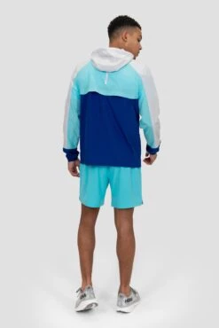 Breeze 2.0 Windbreaker - Light Smoke Grey/Neon Sky/Marine Blue -Sport Wear Daily Store BREEZE 2.0 WINDBREAKER MICROCHIP BLUEFISH SODALITE BLUE Full Back