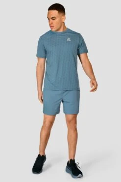 Crux Knit T-Shirt - Steel Blue -Sport Wear Daily Store CRUX KNIT TEE STEEL BLUE front