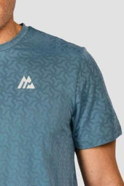 Crux Knit T-Shirt - Steel Blue -Sport Wear Daily Store CRUX KNIT TEE STEEL BLUE logo detail