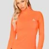 Energy 1/4 Zip - Shocking Orange -Sport Wear Daily Store ENERGY1 4ZIP SafetyOrange closefront