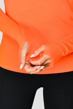 Energy 1/4 Zip - Shocking Orange -Sport Wear Daily Store ENERGY1 4ZIP SafetyOrange sleevedetail