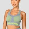 Energy 2.0 Seamless Bra Top - Cadet Grey/OG Neon -Sport Wear Daily Store ENERGY2.0SEAMLESSBRATOP TRADEWINDS SAFETYYELLOW closefront