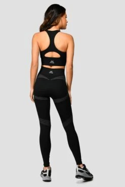 Energy Seamless Bra Top - Black/Cement Grey 9 Energy Seamless Bra Top - Black/Cement Grey -Sport Wear Daily Store Energy Seamless Bra Top Black Cement Grey back