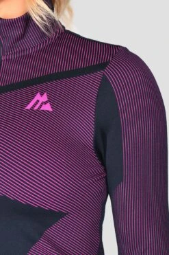 Energy 2.0 Seamless 1/4 Zip - Midnight Blue/Magenta -Sport Wear Daily Store Energy2.0Seamless1 4Zip MidnightBlue Magenta close
