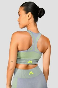 Sport Wear Daily Store -Sport Wear Daily Store Energy2.0SeamlessBraTop CadetGrey OgNeon closeback