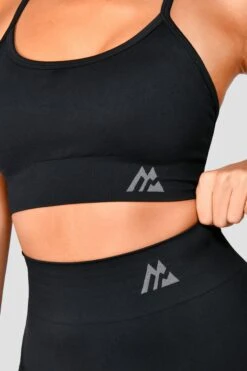 Evolve Seamless Bra Top - Black -Sport Wear Daily Store EvolveCoreSeamlessBraTop Black close