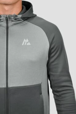 Flex Gridded Hood - Cement Grey/Platinum Grey -Sport Wear Daily Store FLEX GRIDDED HOOD CEMENT GREY PLATINUM GREY logo detail