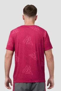 Geo M Print T-Shirt - Cherry -Sport Wear Daily Store GEO M PRINT T SHIRt CERISE CLOSE B