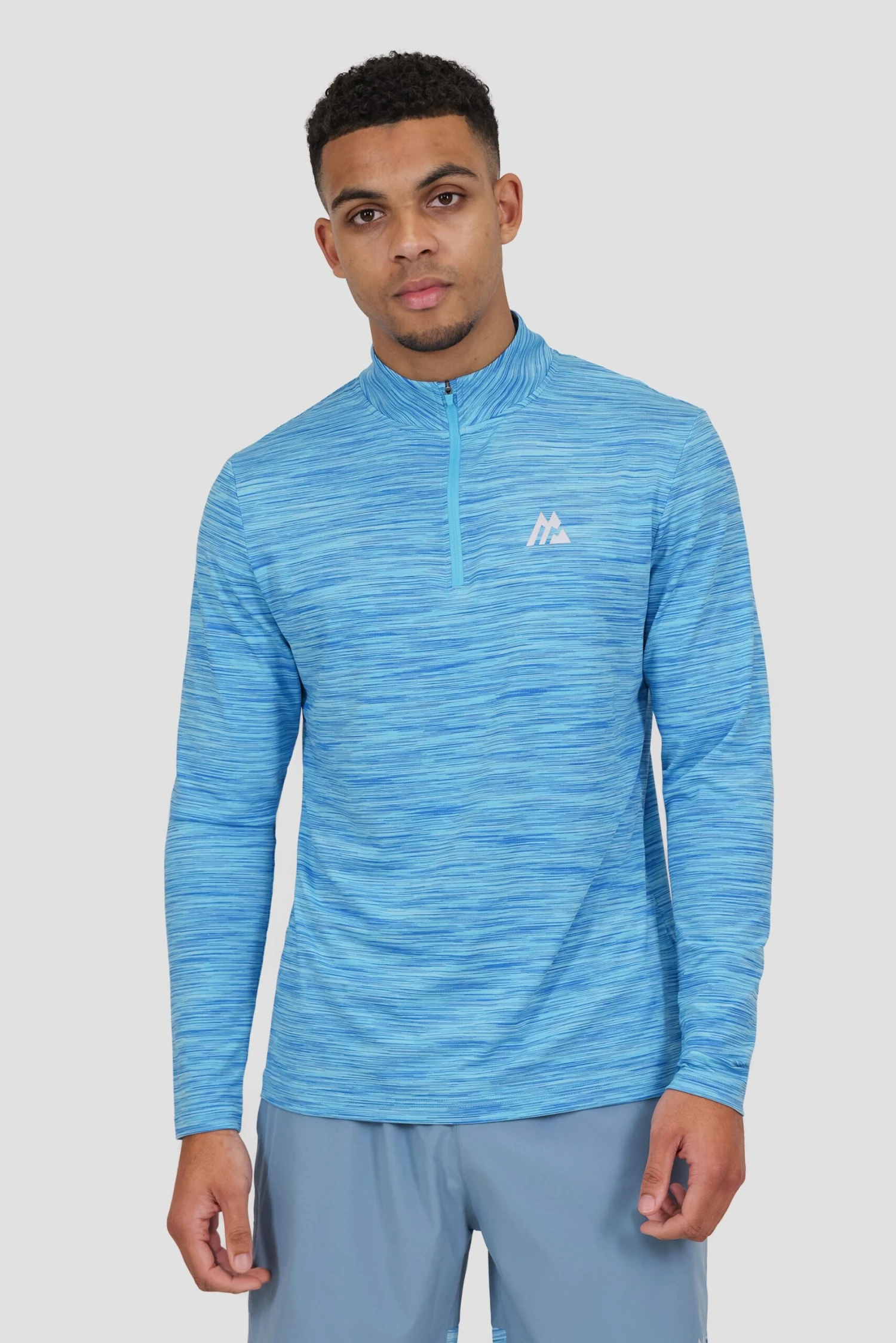 Trail 1/4 Zip - Neon Blue Multi 3 Trail 1/4 Zip - Neon Blue Multi