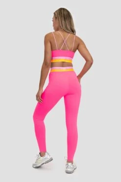 Icon Contrast 2.0 Legging - Neon Pink/Ice Tango/Pink Sugar -Sport Wear Daily Store ICON CONTRAST 2.0 LEGGING KNOCKOUT PINK ORANGE POP BONBON Full back