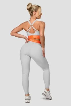 Icon Contrast Bra Top - Light Smoke Grey/Safety Orange -Sport Wear Daily Store ICON CONTRAST BRA TOP LIGHT SMOKE GREY SAFETY ORANGE back