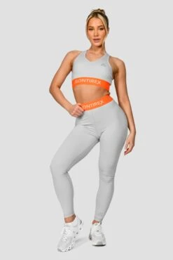 Icon Contrast Bra Top - Light Smoke Grey/Safety Orange -Sport Wear Daily Store ICON CONTRAST BRA TOP LIGHT SMOKE GREY SAFETY ORANGE front