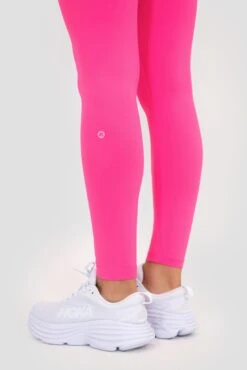 Icon Full Length Legging - Magenta -Sport Wear Daily Store ICON FULL LENGTH LEGGING PINK GLO Back Logo v2