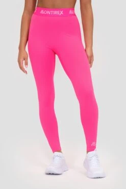 Icon Full Length Legging - Magenta -Sport Wear Daily Store ICON FULL LENGTH LEGGING PINK GLO Close Front v2