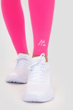 Icon Full Length Legging - Magenta -Sport Wear Daily Store ICON FULL LENGTH LEGGING PINK GLO Front Logo v2