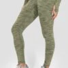 Icon Lite Legging - Khaki Multi -Sport Wear Daily Store ICON LITE LEGGING OIL GREEN FOUR LEAF CLOVER TEA Close Side Logo