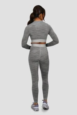 Icon Lite Long Sleeve Crop Top - Basalt/Nocturnal/Storm -Sport Wear Daily Store ICON LITE LS CROP BASALT NOCTURNAL STORM back