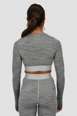 Icon Lite Long Sleeve Crop Top - Basalt/Nocturnal/Storm -Sport Wear Daily Store ICON LITE LS CROP BASALT NOCTURNAL STORM close back