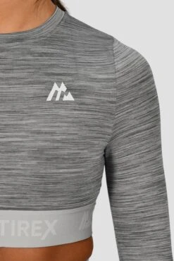 Icon Lite Long Sleeve Crop Top - Basalt/Nocturnal/Storm -Sport Wear Daily Store ICON LITE LS CROP BASALT NOCTURNAL STORM logo