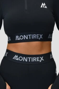 Icon 1/4 Zip - Black -Sport Wear Daily Store ICON1.4ZIPTOPBLACKbanddetail