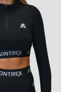 Icon 1/4 Zip - Black -Sport Wear Daily Store ICON1.4ZIPTOPBLACKlogodetail