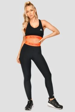 Icon Contrast Bra Top - Black/Safety Orange/Cardinal Red -Sport Wear Daily Store ICONCONTRASTBRATOP Black SafetyOrange CardinalRed front2