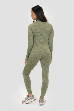 Icon Lite Legging - Khaki Multi -Sport Wear Daily Store ICON LITE LEGGING OIL GREEN FOUR LEAF CLOVER TEA Full Back