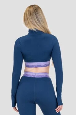 Icon Contrast 1/4 Zip - Agency/Occitania/Lavandula -Sport Wear Daily Store Icon Contrast 1 4 Zip Agency Occitania Lavandula close back