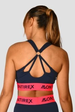 Icon Contrast Bra Top - Midnight Blue/Shocking Pink -Sport Wear Daily Store Icon Contrast Bra Top Midnight Blue Shocking Pink close back