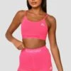 Icon Strappy Bra - Neon Pink -Sport Wear Daily Store Icon Strappy Top Neon Pink Close Front