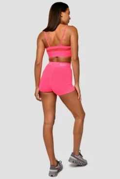 Icon Strappy Bra - Neon Pink -Sport Wear Daily Store Icon Strappy Top Neon Pink Full Back