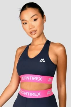 Icon Contrast Bra Top - Midnight Blue/Neon Pink/Capri