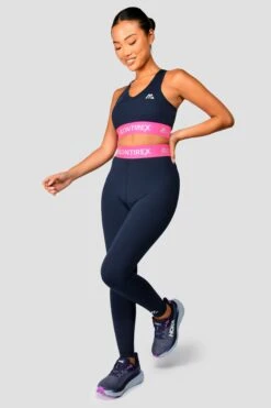 Icon Contrast Bra Top - Midnight Blue/Neon Pink/Capri -Sport Wear Daily Store IconContrastBraTop MidnightBlue NeonPink Capri front
