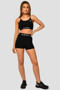 Icon Strappy Bra - Black -Sport Wear Daily Store IconStrappyTop Black FullFront