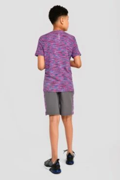 Junior Trail 2.0 T-Shirt - Navy/Pink -Sport Wear Daily Store JN TRAIL 2.0 TEE MIDNIGHT BLUE NEON BLUE NEON SKY SHOCKING PINK MAGENTA back
