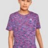 Junior Trail 2.0 T-Shirt - Navy/Pink -Sport Wear Daily Store JN TRAIL 2.0 TEE MIDNIGHT BLUE NEON BLUE NEON SKY SHOCKING PINK MAGENTA close front