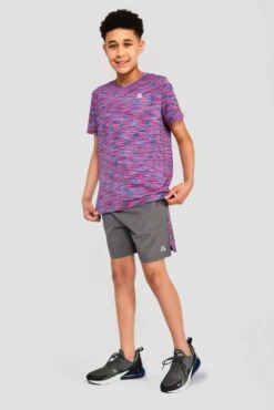 Junior Trail 2.0 T-Shirt - Navy/Pink -Sport Wear Daily Store JN TRAIL 2.0 TEE MIDNIGHT BLUE NEON BLUE NEON SKY SHOCKING PINK MAGENTA front