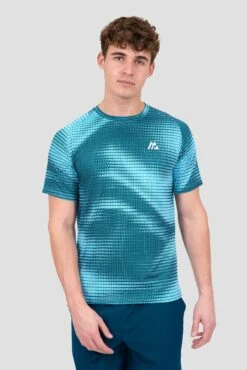 Peak Print T-Shirt - Abyssal/Neon Sky