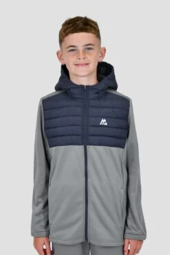 Boys Mesa Hybrid Jacket - Platinum Grey/Midnight Blue