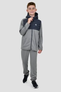 Boys Mesa Hybrid Jacket - Platinum Grey/Midnight Blue -Sport Wear Daily Store MESA JACKET PLATINUM GREY MIDNIGHT BLUE full front