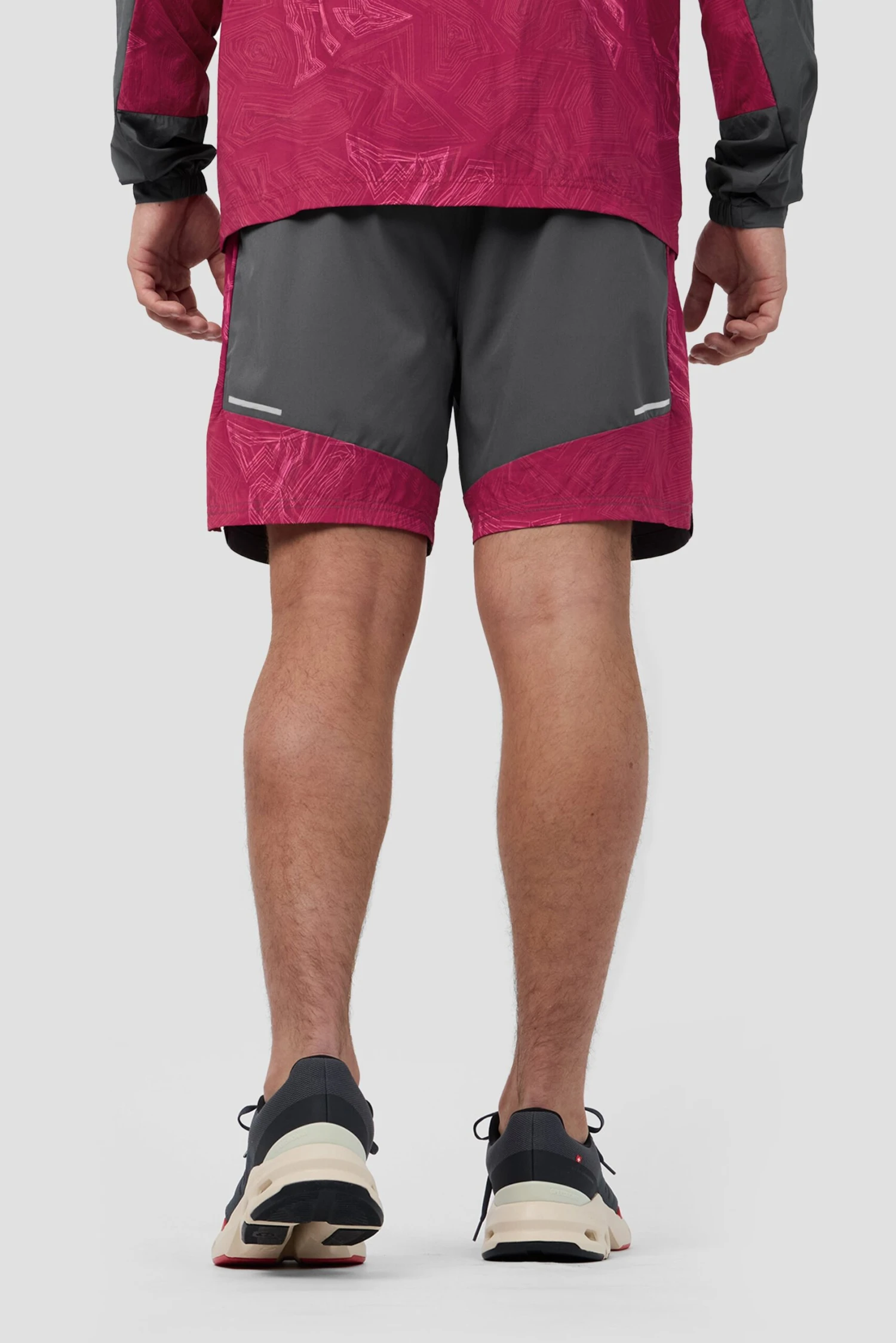 Geo M Print Short - Slate Grey/Cherry 8 Geo M Print Short - Slate Grey/Cherry - Image 6