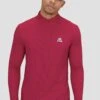 Peak Gridded 1/4 Zip - Spiced Cherry -Sport Wear Daily Store PEAK GRIDDED 1 4 ZIP CHERRIES JUBILEE close front 1