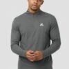 Peak Gridded Polartec® 1/4 Zip - Cement Grey